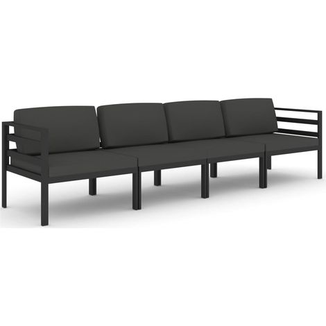 Maison Exclusive - 4-tlg. Garten-Lounge-Set mit Kissen Aluminium