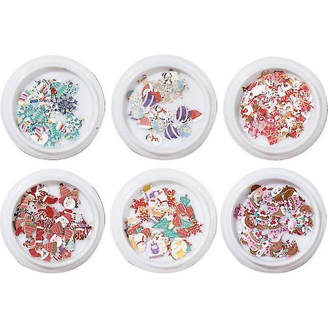 Lot de 6 autocollants pour clous en pâte de bois de Noël (1/3)