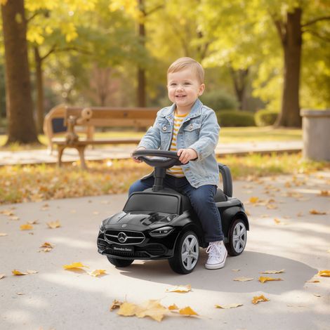 Correpasillos para Niños de 18-36 Meses Mercedes-Benz Clase C con Bocina Sonidos de Motor y Espacio de Almacenaje Negro