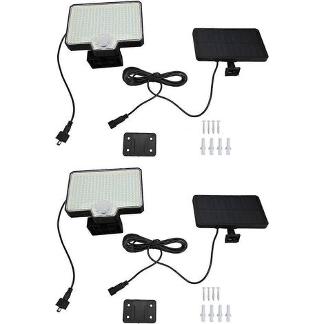 LED-Solarleuchte mit 294 LEDs, Bewegungsmelder, IP65 wasserdicht, 1800-mAh-Akku für den Innen- und Außenbereich