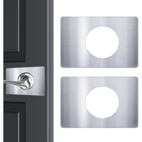 BUNTHAUS Argent 2 Packs Plaque de réparation pour serrure de porte, plaque de renforcement pour serrure de porte, plaque de fixation pour serrure de porte (1/5)