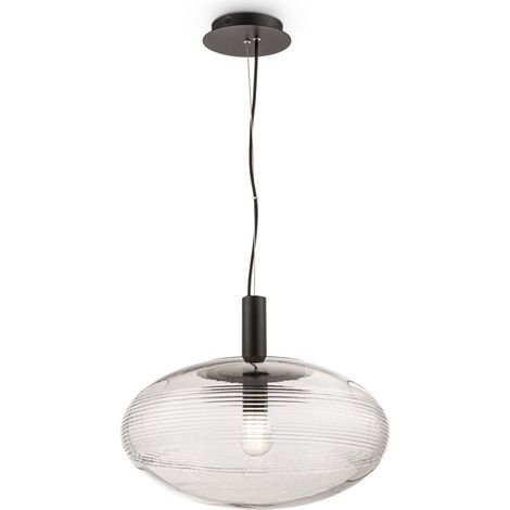 Suspension boule verre Perlas Maytoni noire Ø43 P062PL-01GR (1/3)