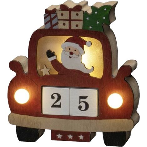 Konstsmide 3272-550 Silhouette à LED Père-Noël en voiture blanc chaud LED blanc chaud minuteur, avec interrupteur (1/3)
