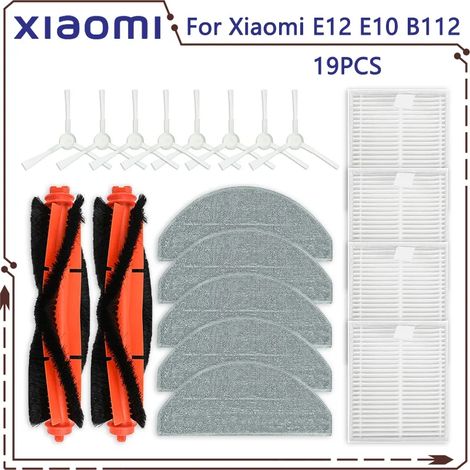 (19 pièces) Convient pour aspirateur robot S20 E12 E10 B112 : brosse principale, brosses latérales, lingette de nettoyage, filtre HEPA. Pièces de rechange pour aspirateur robot S20 E12 E10 B112. (1/4)