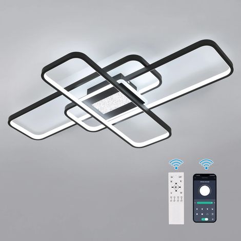 Plafonnier LED carré dimmable avec contrôle APP et télécommande – 3000K/4500K/6500K, pour salle à manger et chambre (1/5)