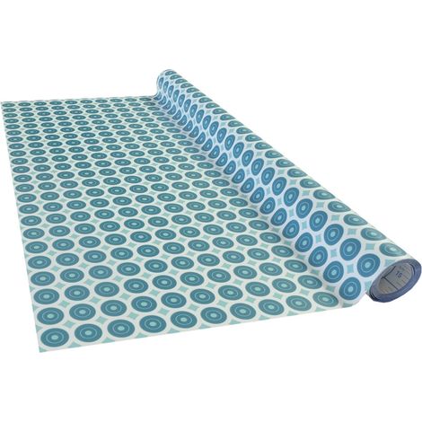 Venilia Pellicola adesiva, Cerchi awale blu motivo retrò blu, 45cm x 2m, Spessore 95μ, Pellicola autoadesiva per mobili o cucina, carta da parati, PVC senza ftalati, Prodotto in UE (1/5)
