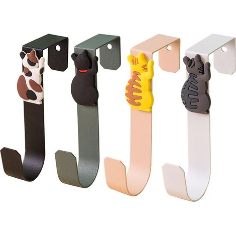 Türhänger mit Katzenmotiv, Kleiderhaken für die Tür, Türhänger zum Einhängen ohne Bohren, für Türschwelle, Schublade und Schrank (1/4)