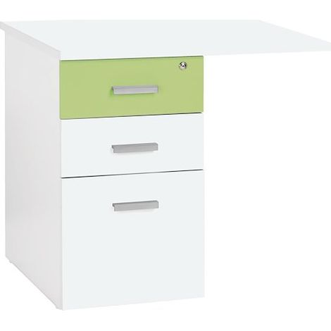 Caisson hauteur de bureau Ineo blanc 3 tiroirs - anis - Maxiburo