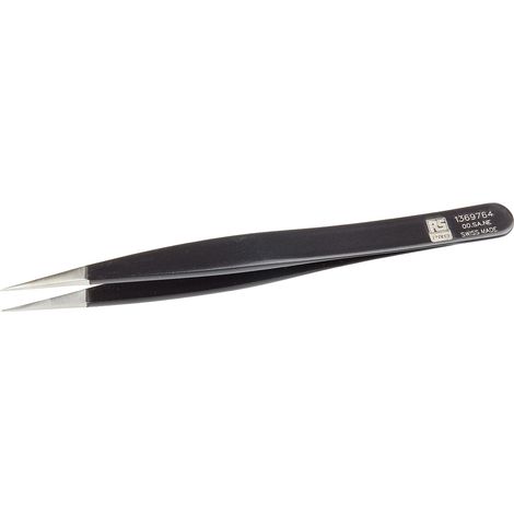 Brucelles RS PRO 00.SA.NE ESD pointe plate en inox, L. 120 ( Prix pour 1 ) (1/2)