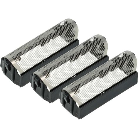 vhbw 3x Scherfolie kompatibel mit Braun Micron Vario 3 Elektrorasierer + Rahmen, schwarz/silber