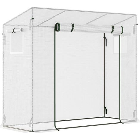 Invernadero de lámina para invernadero 200x68x196cm con puerta enrollable y ventana lateral, resistente al viento, acero y PE, ideal para plantas de jardín (1/5)