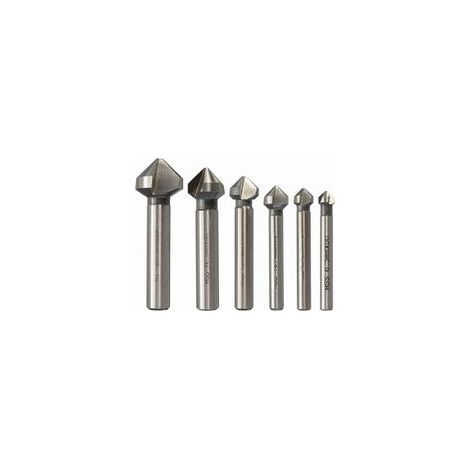Jeu de 6 fraises à rainurer en acier rapide (HSS) à angle de 90°, fraise cylindrique pour bois, métal et PVC, diamètres : 6,3 / 8,3 / 10,4 / 12,4 / 16,5 / 20,5 mm, outil de fraisage et taraudage maiso