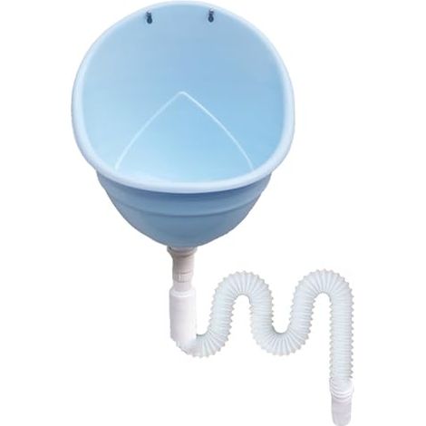 Urinoir mural simple et sans eau en plastique avec tuyau pour jardin, camping, cave, chantier, WC (bleu) (1/5)