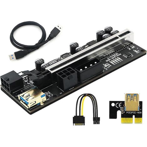 VER010X PCI-E Riser für Bitcoin-Mining SATA 15-Pin PCIE 1x 4x 8x 16x Erweiterung (1/5)
