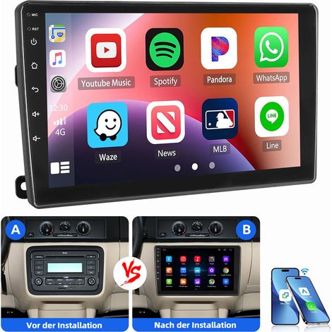 Pour Skoda Fabia II 2008-2014 Apple Carplay Android 15 Autoradio GPS RDS BT WIFI 4+64G