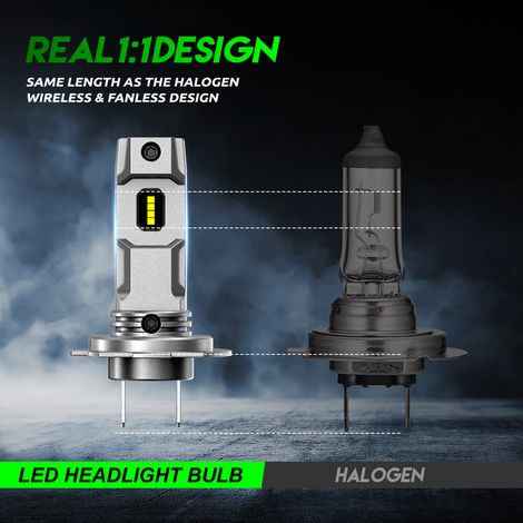 Zoternen Bulbes de phares à LED H7, kit de conversion de phares super brillant de 50 000 lms 6500k IP68 imperméable, pack de 2 (1/5)