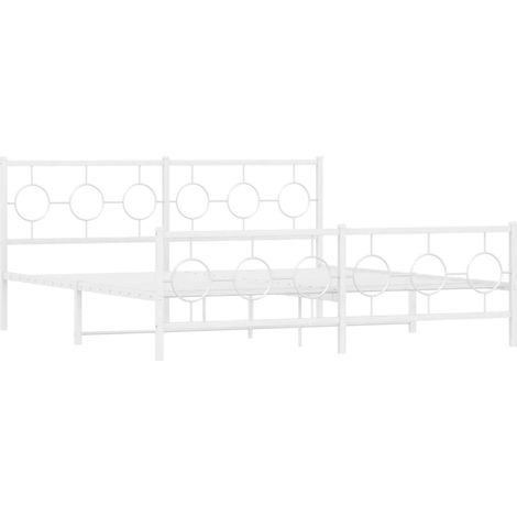 Estructura cama sin colchón con estribo metal blanco 180x200 cm vidaXL (1/4)