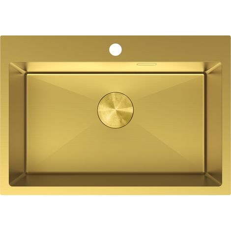 Mexen Solix lavello in acciaio 1-vasca 650 x 450 mm, dorato - 6403651000-55 (1/5)