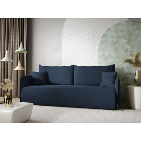 Sofa 2-Sitzer mit Schlaffunktion CALGARY Stoff Curio Dunkelblau (1/4)