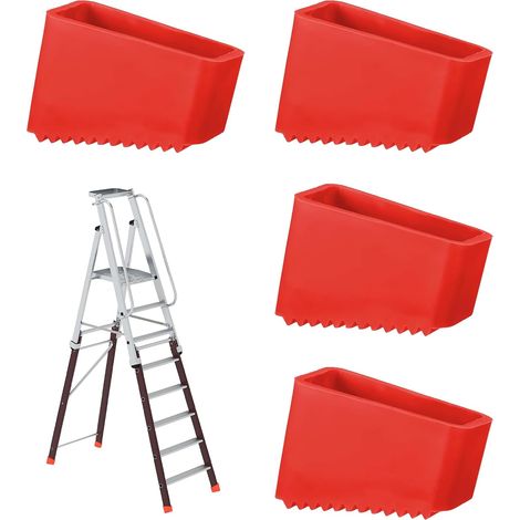 4 pezzi di copripiedi per scala, piedini in gomma per scala 50x20 mm, punte per gradini, cuscinetti protettivi, antiscivolo, resistenti, adatti a vari tipi di scale, proteggono i pavimenti, migliorano (1/5)