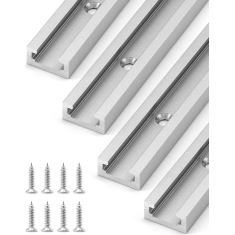 4 Pièces T-Track T-Slot 300 mm en Aluminium, Rail à Onglet en T pour Scie à Table, Défonceuse et Outils de Travail du Bois (1/5)