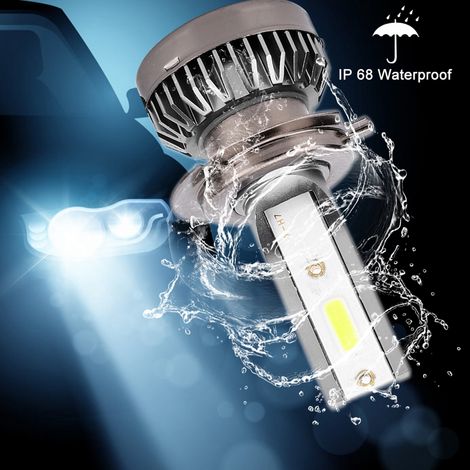 Lot de 2 mini ampoules LED H7 DOB étanches à dissipation thermique automatique pour phares, 6000 lm, 6000 K, feux antibrouillard (1/5)