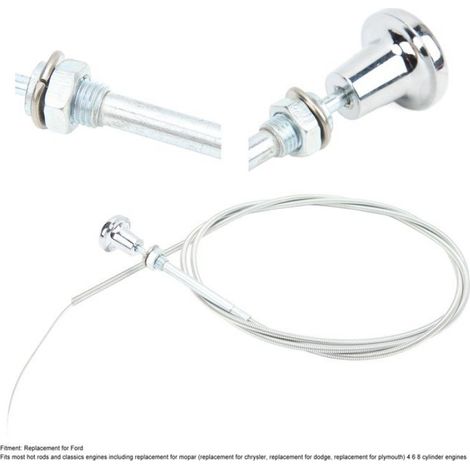 Câble De Starter - Acier Inoxydable Et Chrome - Pour Moteurs 4 6 8 Cylindres - 6 Pieds - Universel (1/5)