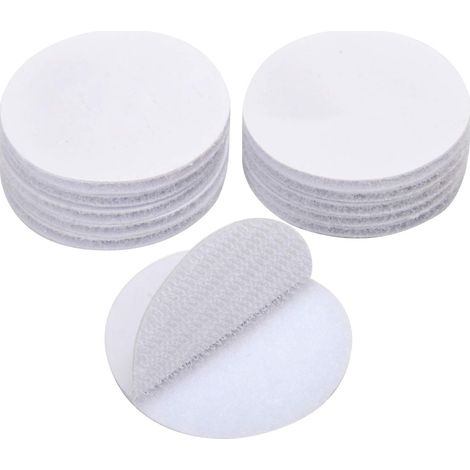 30 pièces d'autocollants double face blancs, ruban adhésif double face extra fort, rond (5 x 5 cm) (1/4)