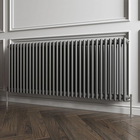 Biubiubath Traditional Cast Iron Style Radiator Horizontal 2 Column Anthracite 600x1460mm