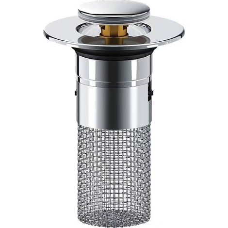 Bonde Lavabo Universel,Bonde de Lavabo de Salle de Bain avec Panier Filtrant Amovible - Baignoire Anti-obstruction