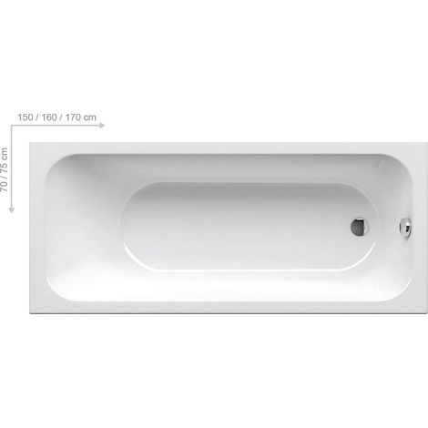 Ravak Chrome - Rechteckige Badewanne 160x70 cm, weiß C731000000 (1/5)