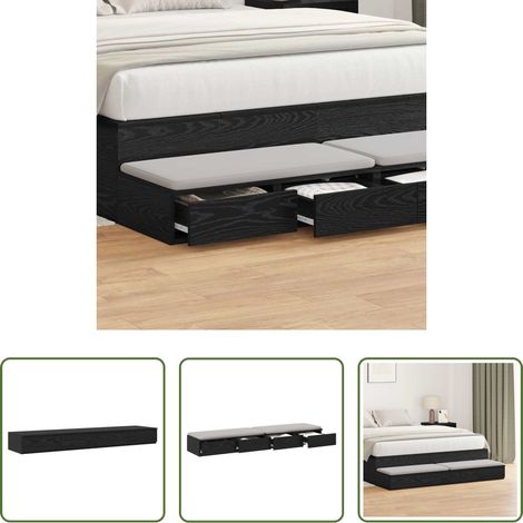 Bett-Schubladen -  Bettschubladen Schwarz Eichen-Optik 140 x 36,5 x 16,5 cm (1/5)