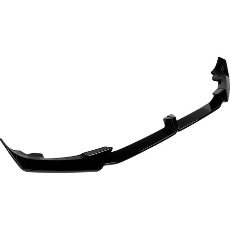 Spoiler delantero, plástico resistente, fácil instalación, negro brillante. (1/2)