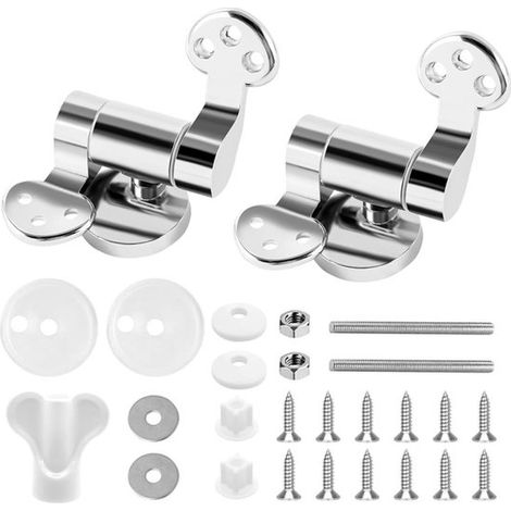 Set di cerniere per sedile WC, cerniere di ricambio per sedile WC, kit di montaggio per WC, cerniere universali per sedili WC, cerniere di ricambio (1/5)
