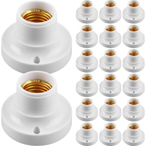 20 Pack Universal E27 Lamp Socket: E27 LED Lamp Sockets with Thread Bulb Base for Hallways, Stairs, Balconies, Cabinets, Basements (1/5)