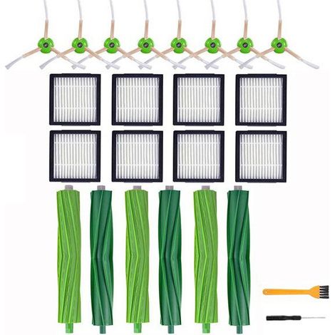 Accessoires pour iRobot Roomba i3+ i4+ i6+ i7+ i8+ (2 filtres en caoutchouc, 10 filtres, 10 filtres, 4 pièces de rechange pour station d'aspiration)