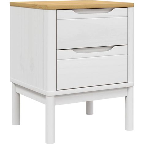 Maison Exclusive - Nachttisch Weiß 45x39x57 cm Massivholz Kiefer (1/5)