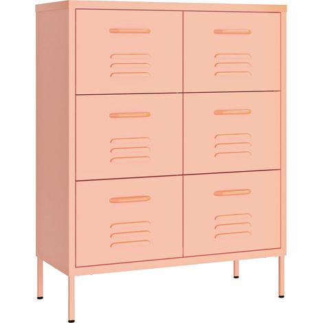 Maison Exclusive - Armario de almacenamiento acero rosa 80x35x101 (1/5)
