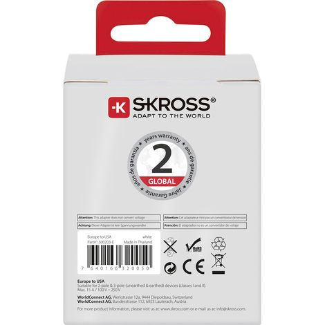 SKROSS Adapter von der EU nach USA Mexiko Dominikanische Republik Kanada Kuba (1/5)
