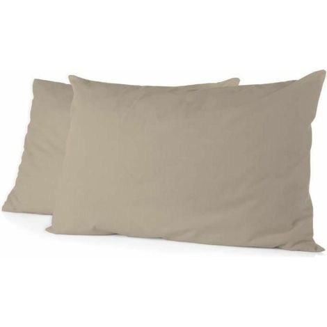 home-linge-passion Juego de 2 fundas de almohada beige 50x70 cm