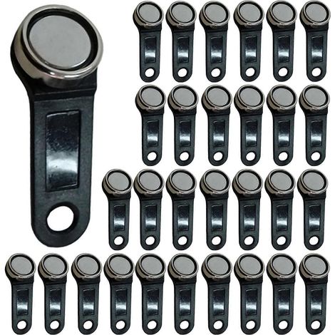 30 étiquettes iButton DS1990A-F5™ de type carte avec support mural noir (1/3)