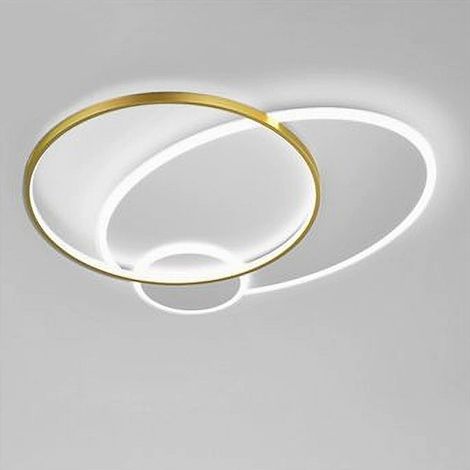 TRADE SHOP - Plafoniera Led 42 W Cerchio Oro Bianco Moderno Soffitto Tonda Luce Fredda 71561 - (1/5)