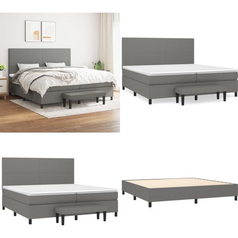 Boxspringbett mit Matratze Dunkelgrau 200x200 cm Stoff - Boxspringbett - Doppelbett - Bettenrahmen - Schlafsystem - Liegekomfort - Home & Living (1/5)