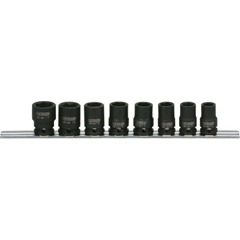 KS Tools 3/8" Sechskant-Kraft-Stecknuss-Satz, kurz, 8-tlg - 515.0608
