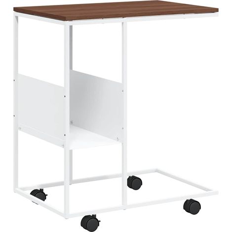 Maison Exclusive - Mesa auxiliar con ruedas madera ingeniería bla