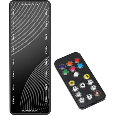 4-Pin RGB 5V 3-Pin ARGB PWM Hub Splitter 8-Port Lüfter-Splitter-Controller 8 Lüfteradapter für PC-Mainboard-Gehäuselüfter Mehrfarbig