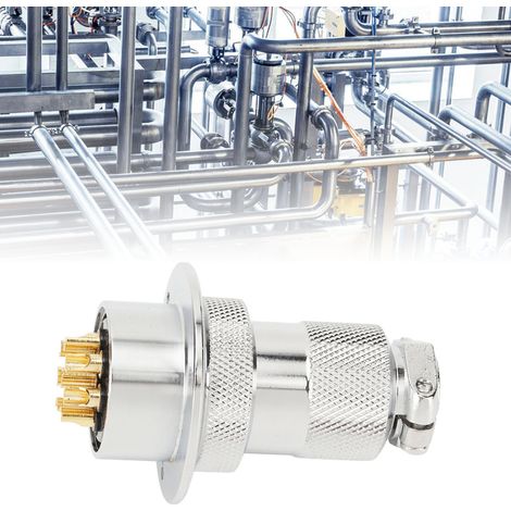 Connecteur aviation à bride ronde 8 broches de 30 mm (prise et fiche) (1/5)