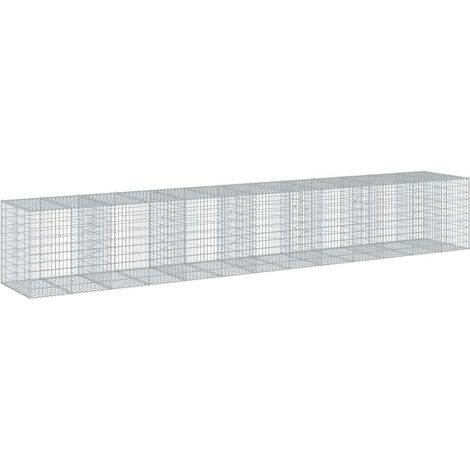 Maison Exclusive - Panier gabion avec couvercle 650x100x100 cm fer galvanisé