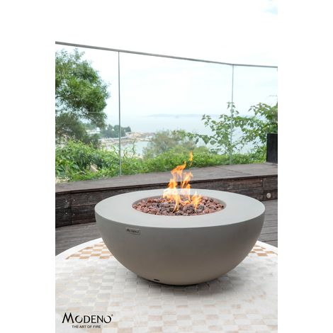 Elementi Gasfeuerstelle "Roca" in Beton-Optik, grau, 87 x 87 x 37 cm (L x B x H)