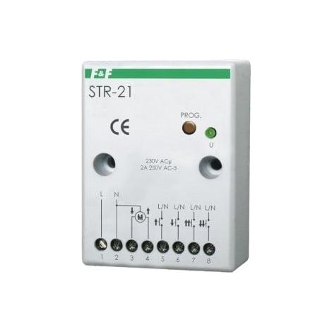 Controlador de persianas enrollables STR-21 230V de dos botones para montaje en superficie o en cassette de persiana enrollable F&F 1511